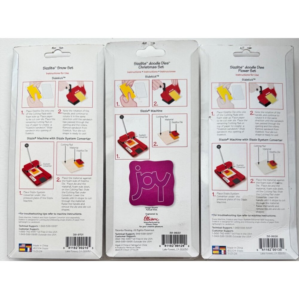 3 Sizzix Sizzlits Christmas Snow Flower 4 Pack Dies 9620 9701 9626 Scrapbooking - Picture 2 of 14